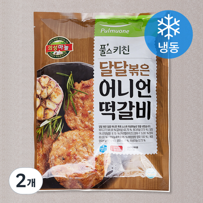 풀무원 풀스키친 달달 볶은 어니언 떡갈비 (냉동), 600g, 2개