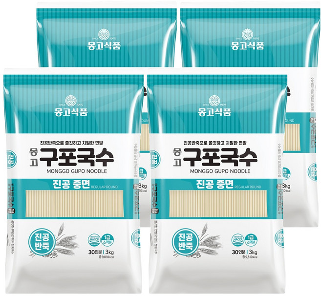 몽고간장 구포국수 진공중면, 3kg, 4개