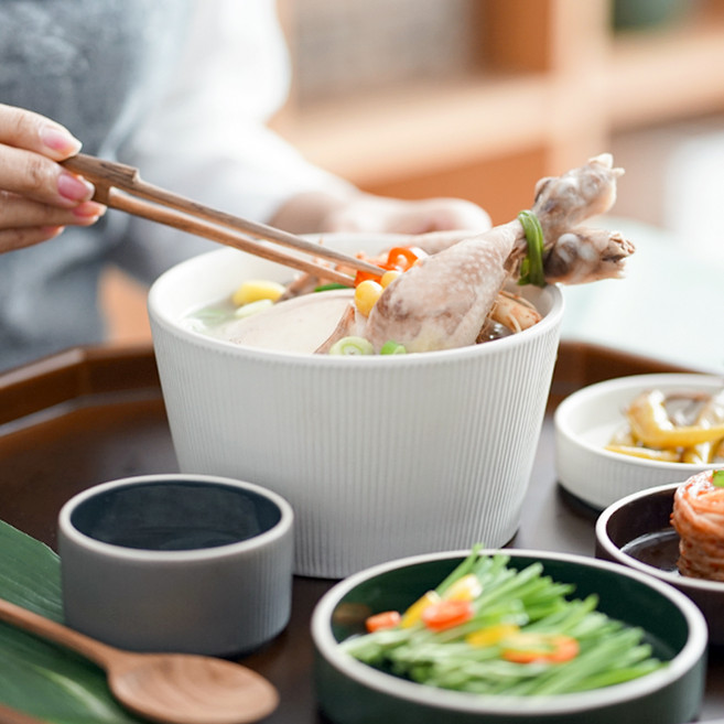 윤도자기 차곡 면기, 딥브라운 + 챠콜 + 딥그린 + 아이보리, 4개