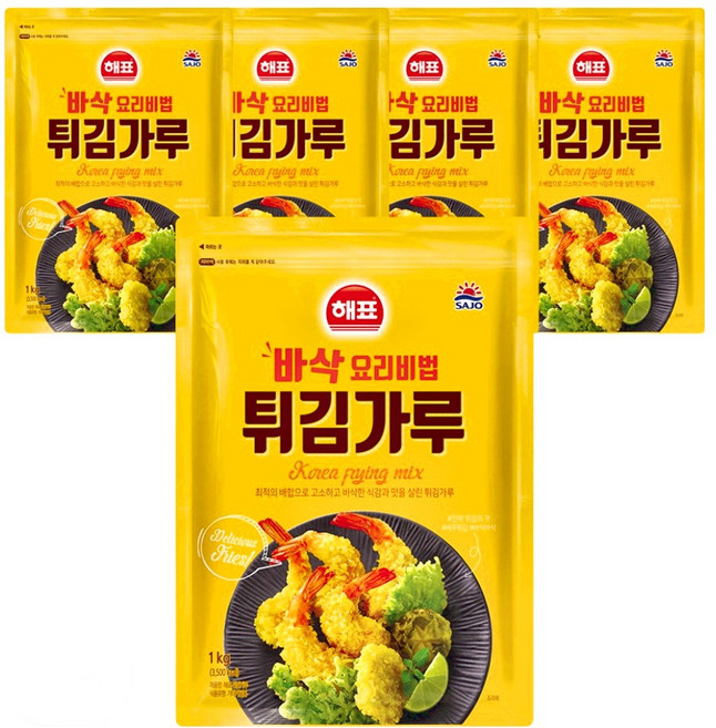 해표 튀김가루, 1kg, 5개