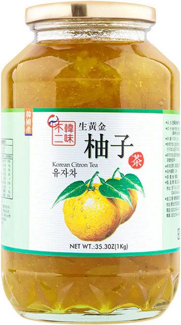 韓味不二 生黃金柚子茶, 1kg, 1入, 1罐