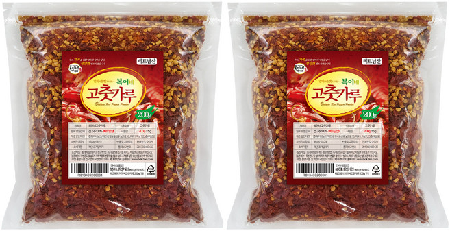 복이네먹거리 베트남 거친 씨고춧가루, 2개, 200g