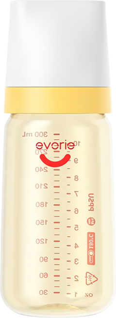 evorie 愛得利 PPSU 寬口徑奶瓶 EA-210 300ml 安全材質, 橙色, 1個