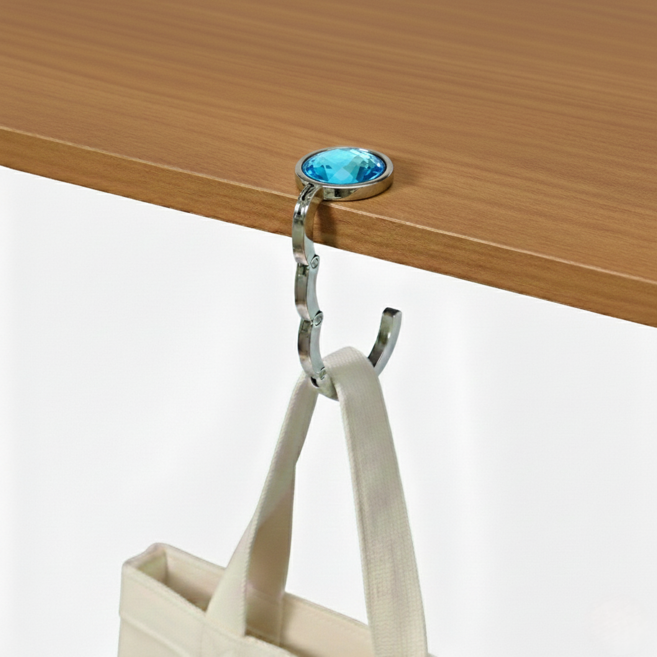 미소로운 접이식 가방걸이 4.5cm, 블루, 2개