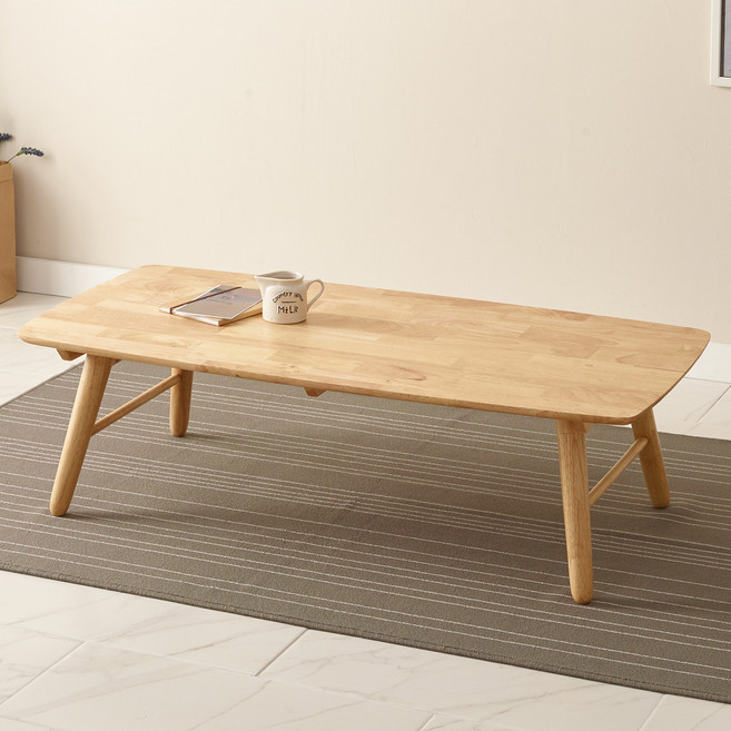 조은세상 고무나무 원목 테이블 1200 x 600 mm, 내추럴