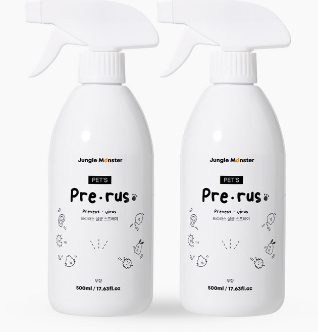 정글몬스터 프리러스 펫 살균 탈취제 무향, 500ml, 2개