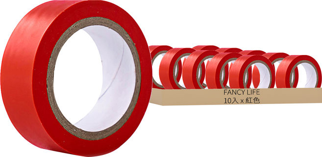 FANCY LIFE 電工絕緣膠帶 紅色 10入, 1組