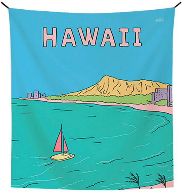 abundance Vol.3 插畫牆壁掛布, 藍綠色