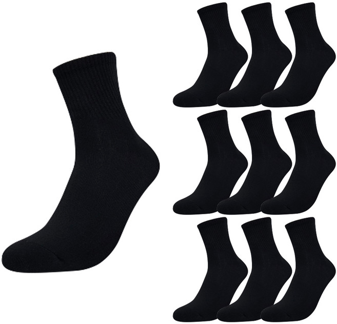 구냥씩 남성용 무지 커버 양말 10켤레