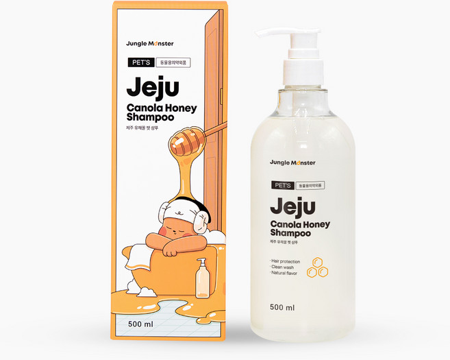 정글몬스터 제주 유채꿀 강아지 샴푸, 500ml, 1개입, 1개