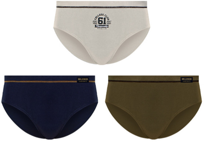 엠알주니어 남아용 순면 테일러 학생 삼각팬티 3종 세트