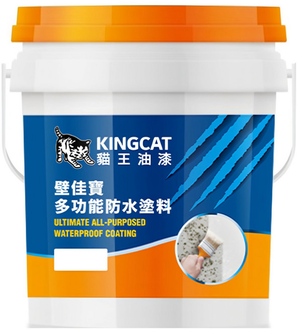 KINGCAT 貓王油漆 壁佳寶多功能防水塗料 K1-680-81 1加侖, 海天藍, 3.7L, 1桶