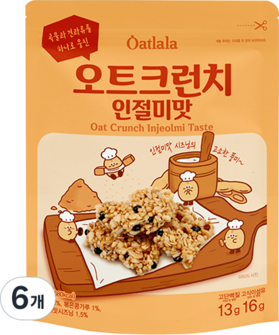 엄마사랑 오트크런치 인절미맛, 160g, 6개