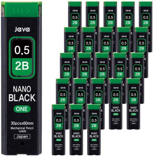 자바펜 나노블랙ONE 샤프심 2B, 0.5mm, 24개