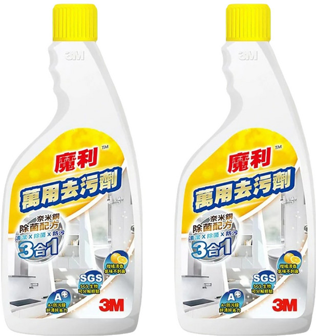 3M 魔利 萬用去污劑補充瓶, 2瓶, 500ml