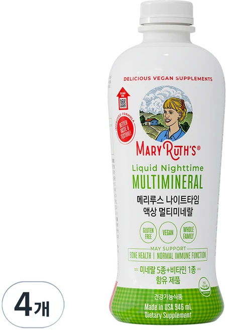 메리루스 나이트타임 액상 멀티미네랄, 4개, 946ml - 쿠팡
