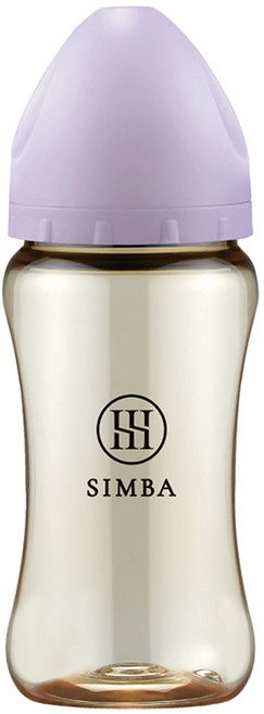 Simba 小獅王辛巴 蘊蜜鉑金PPSU寬口防脹氣奶瓶 3個月以上全齡適用, 紫芙, 270ml, 1個