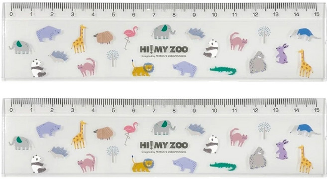 kutsuwa_ hi my zoo 15公分尺, 透明色, 2入