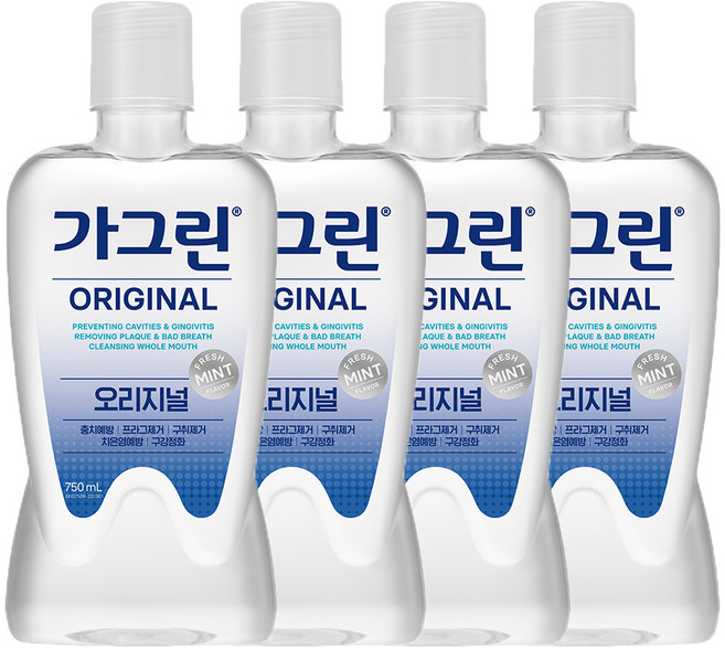 Garglin 原味口腔清潔劑, 4個, 750ml