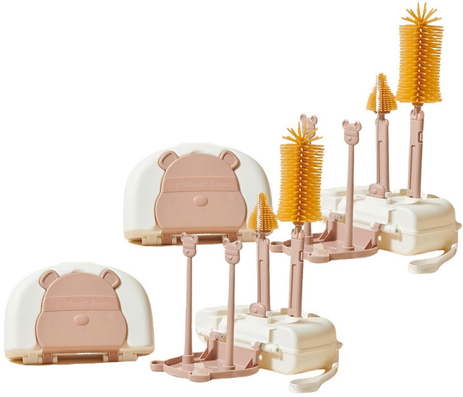 外出奶瓶刷7件組, 2組, 咖啡色