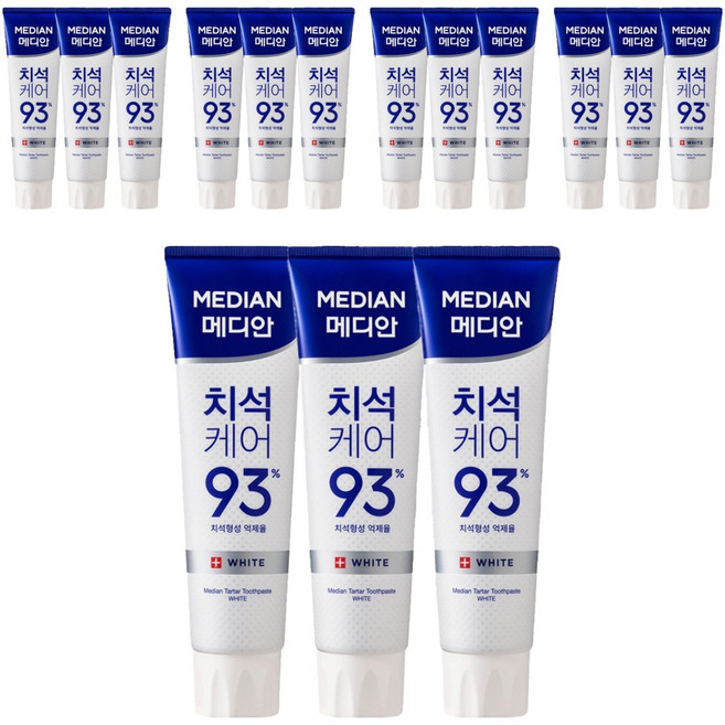 메디안 치석케어 93프로 치약 화이트, 120g, 15개