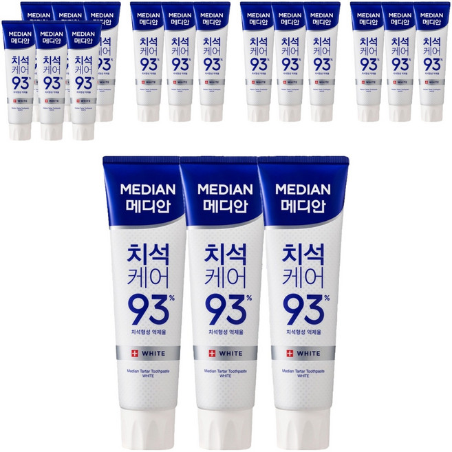 메디안 치석케어 93프로 치약 화이트, 120g, 18개