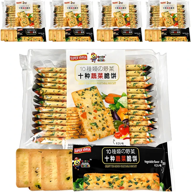 슈퍼비비가 크리스피 10가지 야채맛 비스킷, 288g, 5개 - 쿠팡