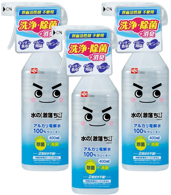 LEC 電解水清潔劑, 400ml, 3瓶
