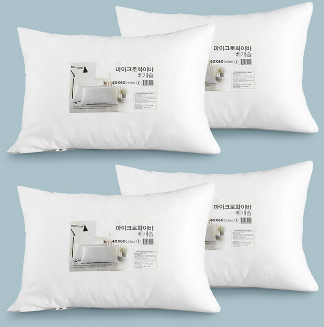 케이아이티홈 국내제조 진드기방지 마이크로화이바 베개솜, 4개