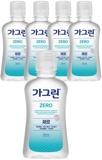 가그린 제로 구강청결제, 100ml, 5개