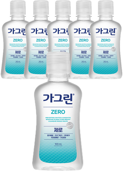 가그린 제로 구강청결제, 100ml, 6개