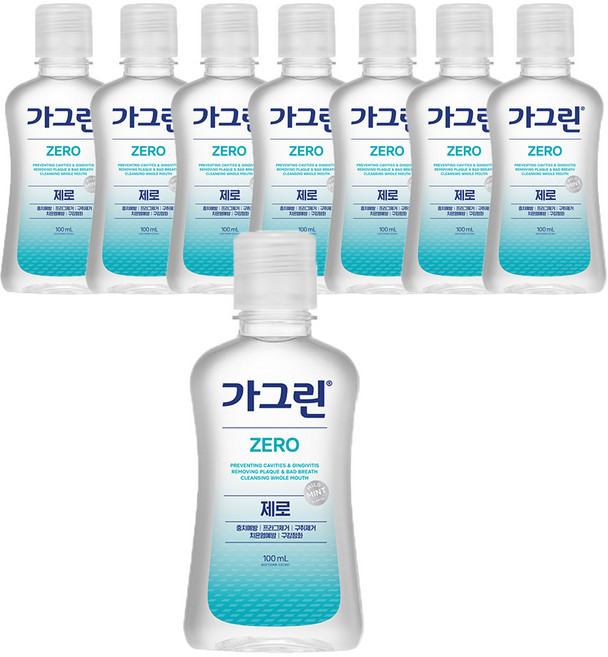 가그린 제로 구강청결제, 100ml, 8개