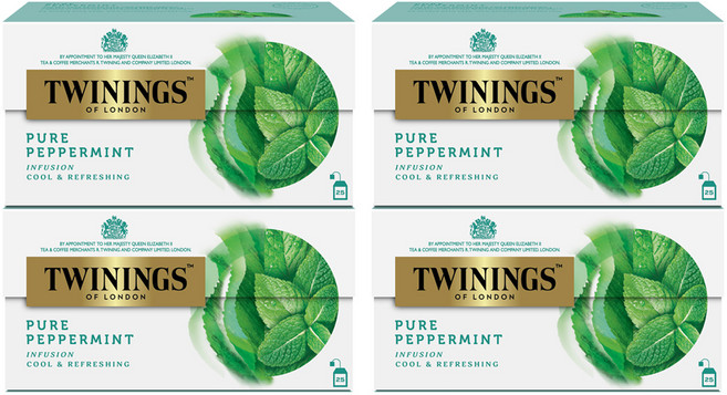 트와이닝 퓨어 페퍼민트 티백, 2g, 25개입, 4개