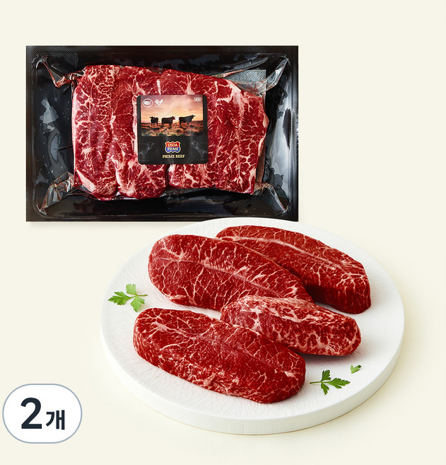 미국산 프라임 부채살 스테이크 (냉장), 1kg, 2개