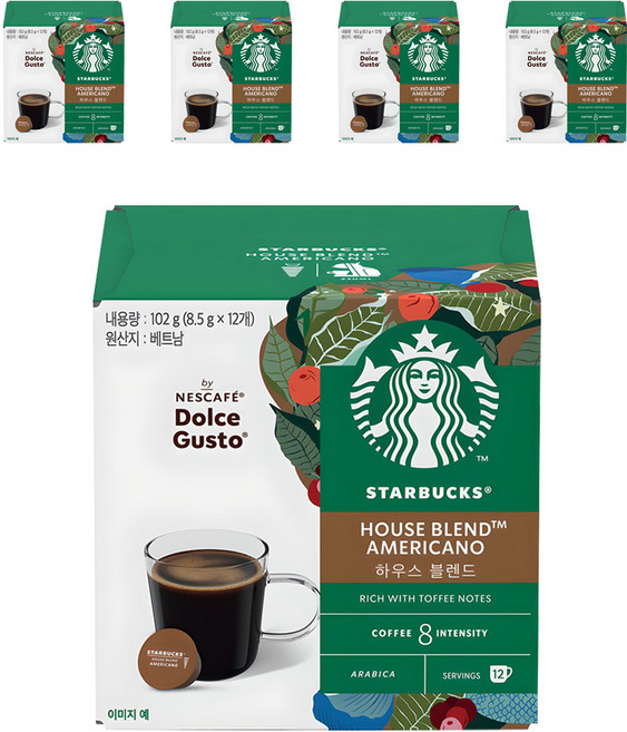 스타벅스 하우스 블렌드 캡슐커피, 8.5g, 12개입, 5개