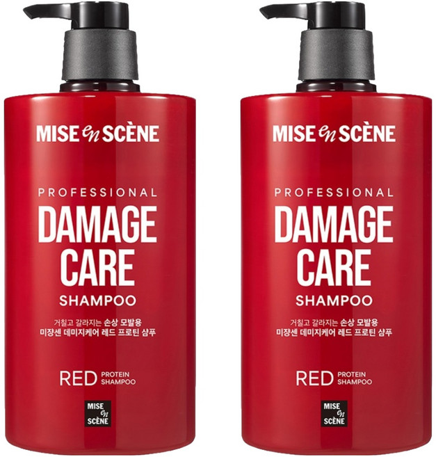 미쟝센 데미지케어 레드 프로틴 샴푸, 1L, 2개