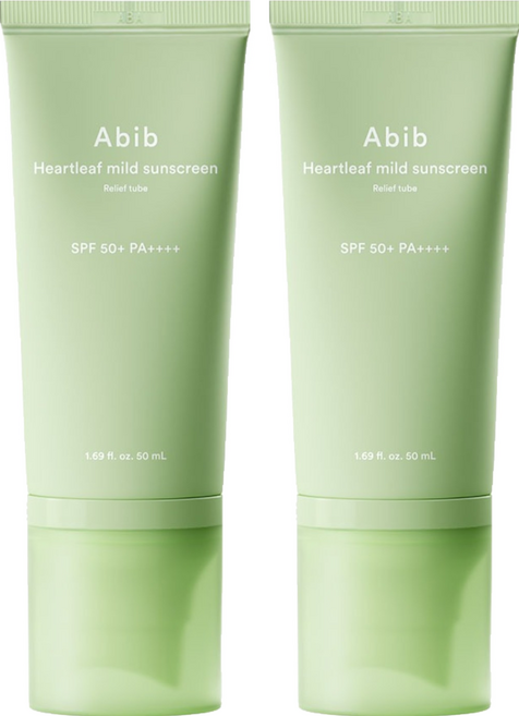 아비브 어성초 마일드 선크림 릴리프튜브 SPF50+ PA++++, 50ml, 2개