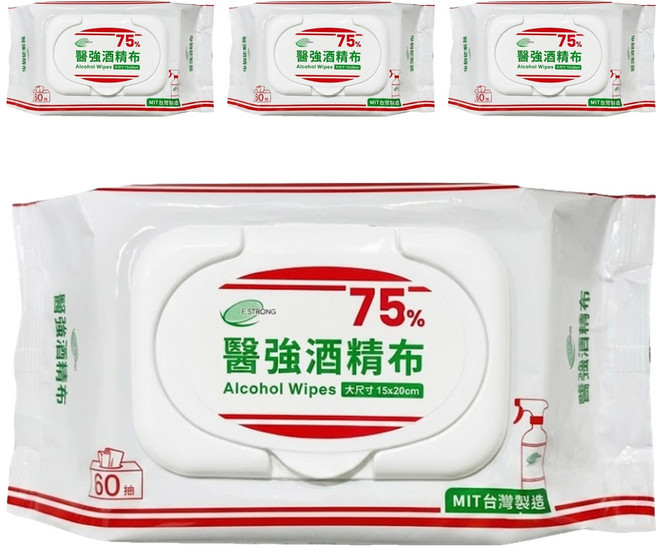 醫強 75%酒精布, 1入, 4包