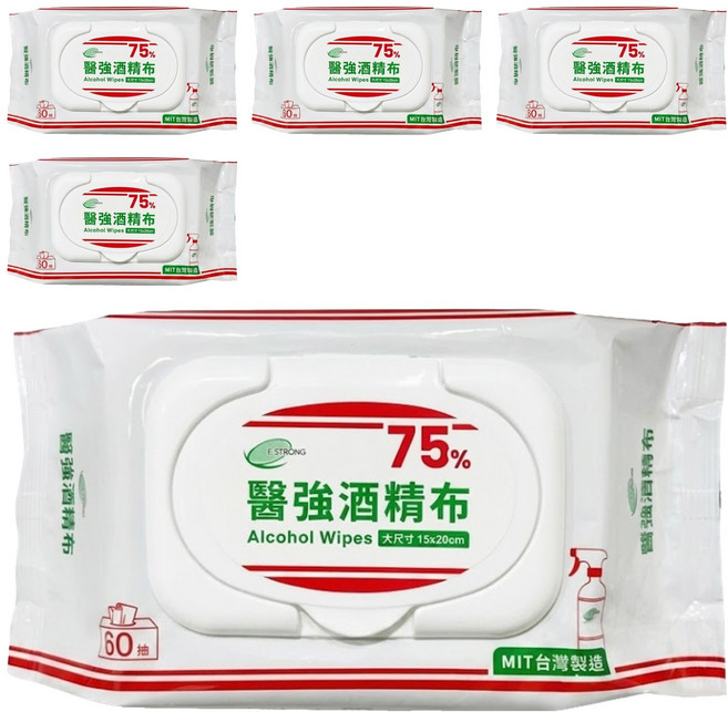 醫強 75%酒精布, 1入, 5包