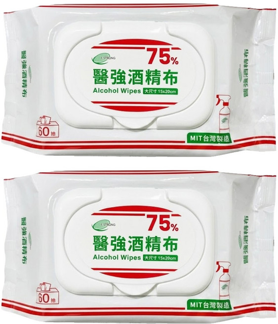 醫強 75%酒精布, 1入, 2包