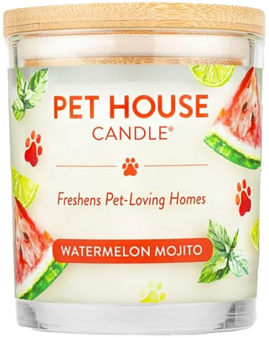 PET HOUSE 室內除臭寵物香氛蠟燭 西瓜莫希托, 255g, 1罐