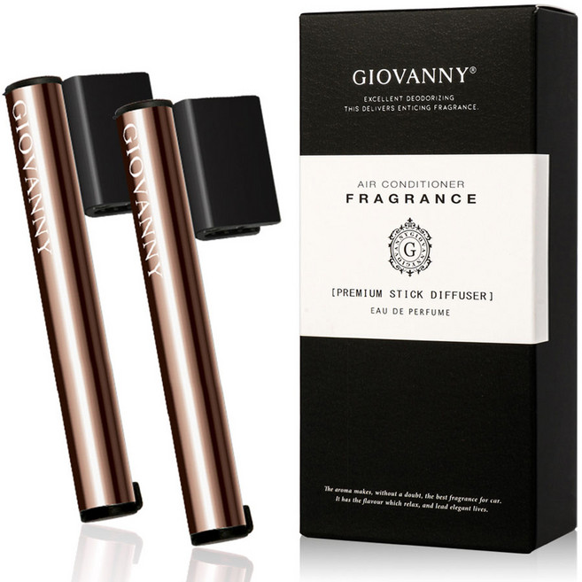 GIOVANNY 스틱 차량용 방향제 케이스 2p + 리필 2g 4p, 시즐 브라운(미스티아쿠아), 1세트