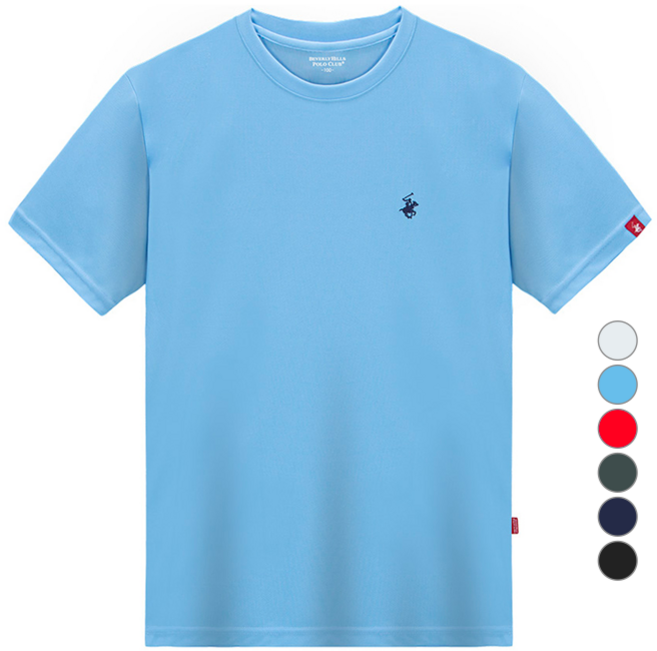 BEVERLY HILLS POLO CLUB 比佛利保羅 男女通用 涼感 透氣 Ice Cool-Ever 小標誌 短袖 T恤 CPW0T05, 藍色