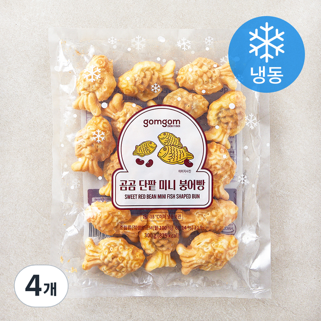 곰곰 단팥 미니붕어빵 (냉동), 300g, 4개, 1개입