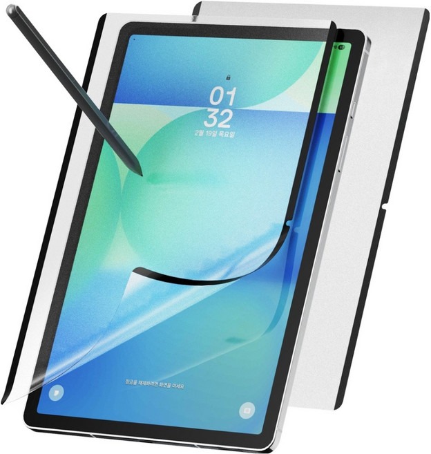 누아트 갤럭시탭 마그네틱 탈부착 종이질감 액정보호필름 세트, 투명, 1세트