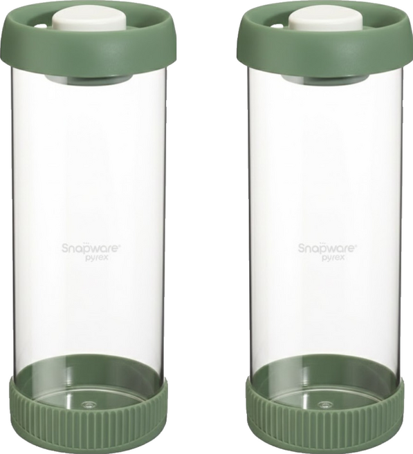 Corelle Brands 康寧餐具 Snapware 按壓真空玻璃儲物罐, 容器 + 蓋子, 2個