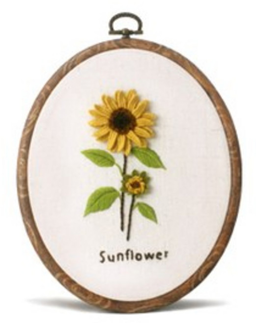 101do 刺繡的溫度 法式刺繡 DIY 材料包 繡框畫 花卉 向日葵, 混合色