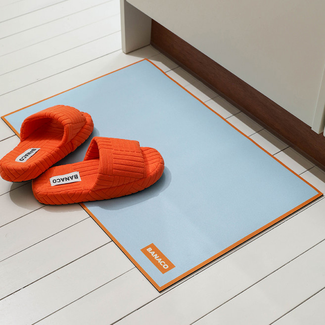 banaco Mellow 可水洗珪藻土腳踏墊, 藍色