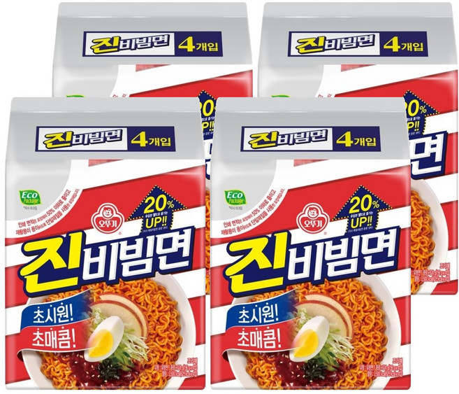 오뚜기 진비빔면 156g, 16개