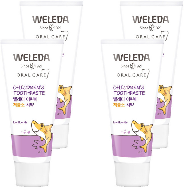 벨레다 아동용 저불소 치약, 60g, 4개